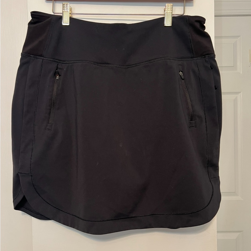 Athleta Black Active Skort with Zip Pockets